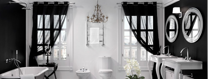 Black and white bathroom - design ideas