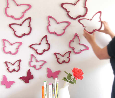 Wall decoration with butterflies