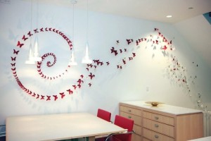Wall decoration with butterflies